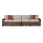 Dolan Creek Outdoor Right and Left-arm Facing Loveseat with Cushion (Set of 2) - Image 4