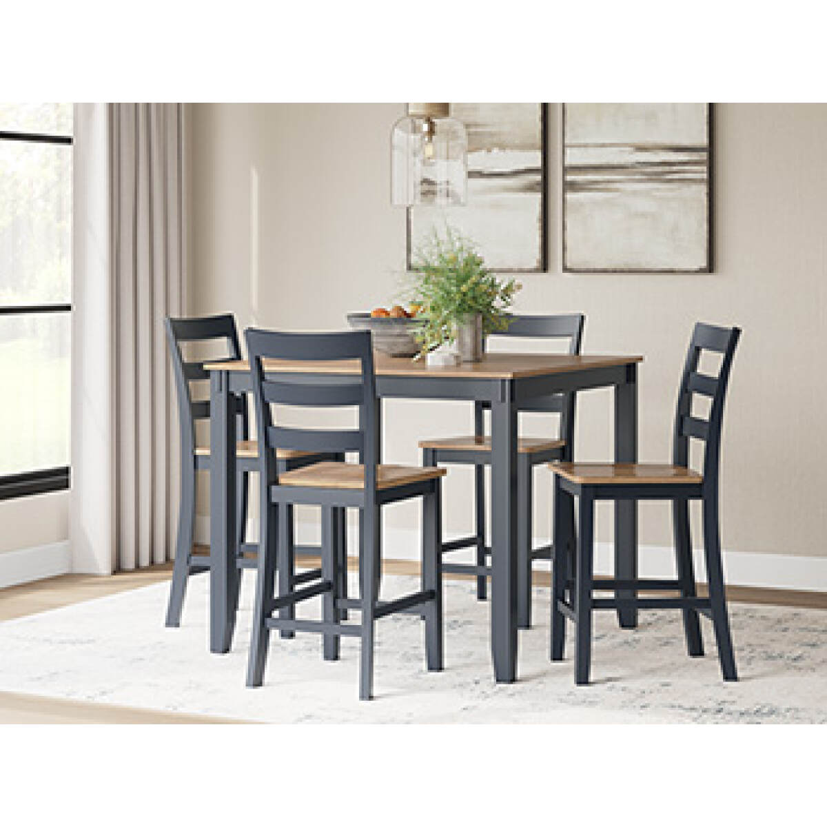 f9a8dfb10e4ffdc7406f4d8c4c8e09f7 Gesthaven Counter Height Dining Table and 4 Barstools (Set of 5) - Image 1