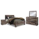 Derekson Queen Bed with Mirrored Dresser and Nightstand