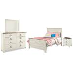 Willowton Full Panel Bed, Dresser, Mirror, Chest and Nightstand