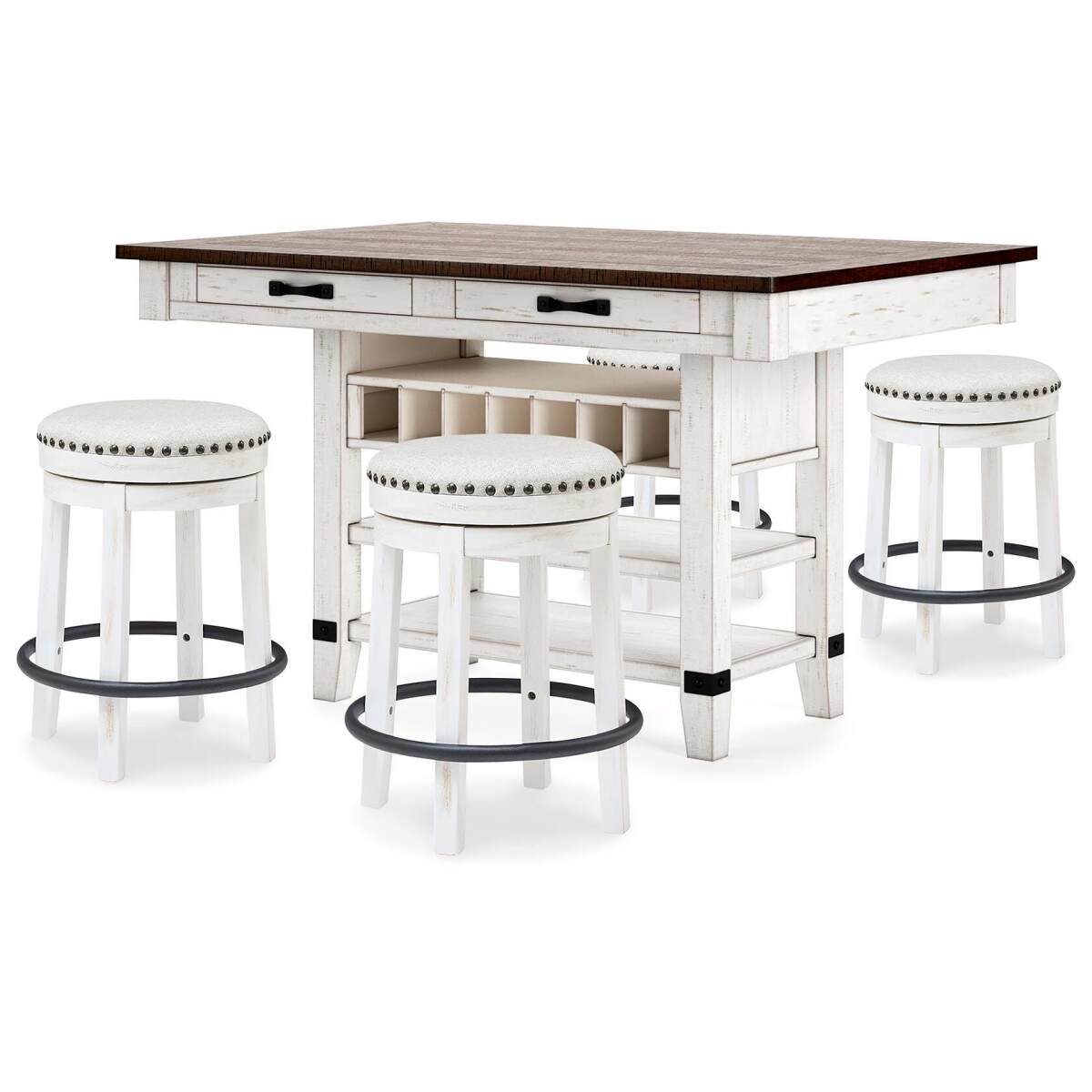 fa49928a1af0ebdb3bd2c9b7d586115d Valebeck Counter Height Dining Table and 4 Barstools - Image 1