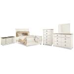 Willowton Queen Sleigh Bed, 2 Dressers, Mirror, Chest and 2 Nightstands