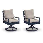 East Beach Outdoor Swivel Chair with Cushion (Set of 2) - Image 2