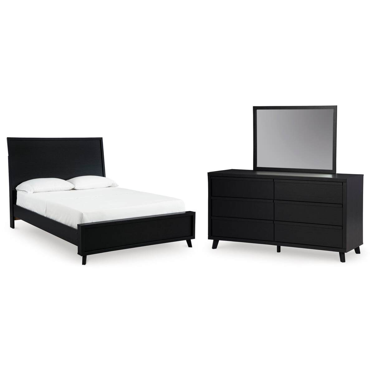 fc0358addb37bb20e295dee4a426185f Danziar Queen Panel Platform Bed, Dresser and Mirror - Image 1