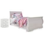 Anarasia Twin Sleigh Bed with Nightstand