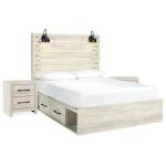 Cambeck Queen Panel Storage Bed and 2 Nightstands - Image 2