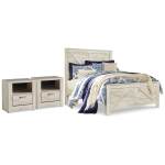 Bellaby Queen Crossbuck Panel Bed and 2 Nightstands