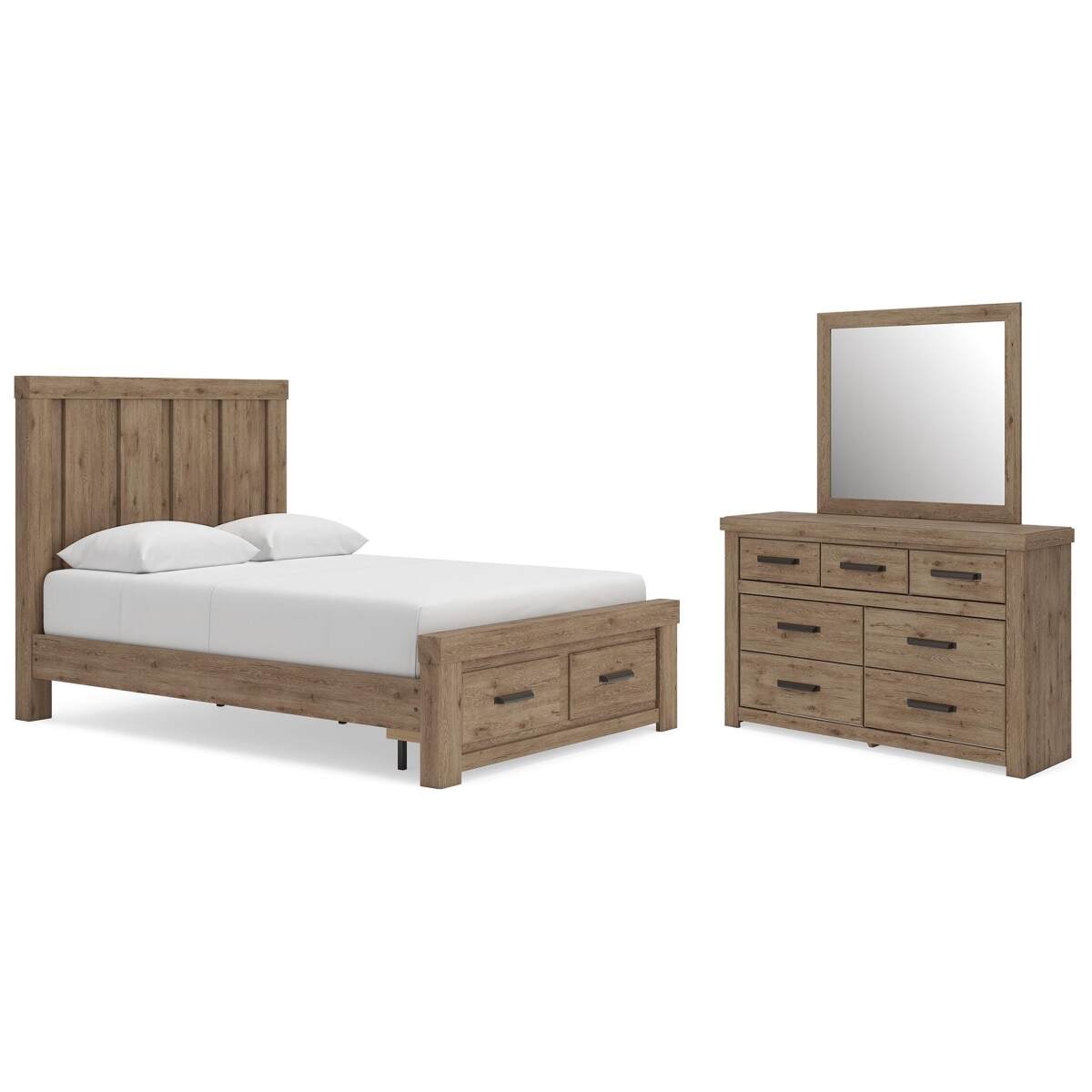 3d915cbca3e7dcea014c0f663f6141f2 Oliandon Queen Panel Storage Bed, Dresser and Mirror - Image 1