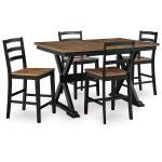 Wildenauer Counter Height Extension Dining Table and 4 Barstools