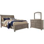 Lettner Queen Sleigh Storage Bed, Dresser and Mirror