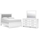 Maeling Full Upholstered Panel Bed, Dresser and Mirror