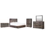 Drystan King Panel Bed with Storage, Dresser, Mirror, Chest and 2 Nightstands