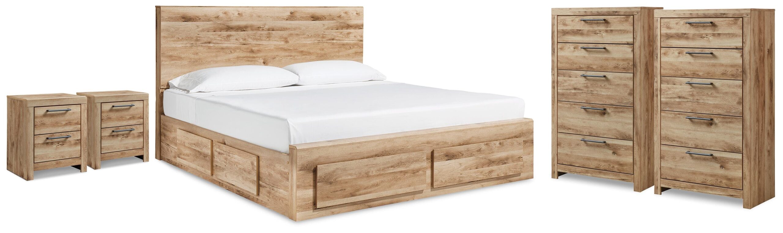 a038c5ad9bf1b2ca534bd86bb5b57c0d Hyanna King Panel Bed, 2 Chests and 2 Nightstands - Image 1