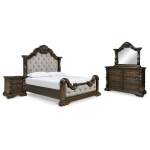 Maylee California King Panel Bed, Dresser, Mirror and Nightstand