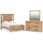 Brozmont Full Panel Platform Bed, Dresser and Mirror