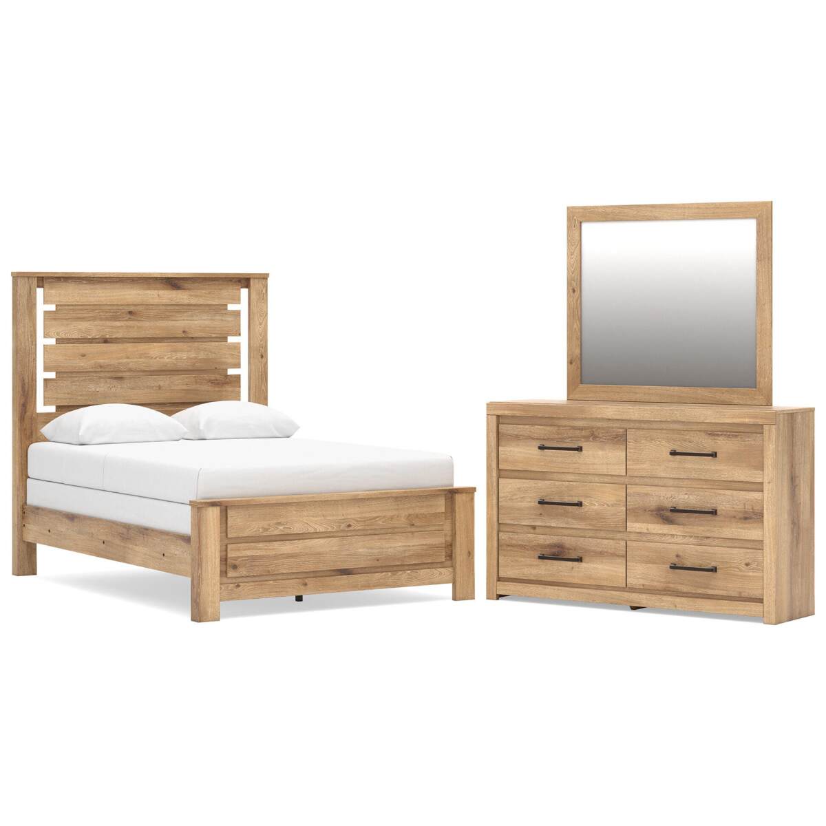 fab652edde7f7ab5d40d457865b5b1ef Brozmont Full Panel Bed, Dresser and Mirror - Image 1