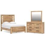 Brozmont Full Panel Bed, Dresser and Mirror
